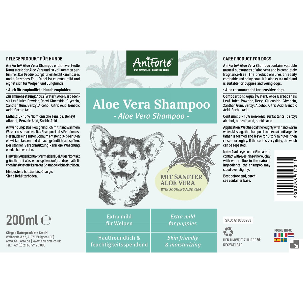 AniForte Aloe Vera Welpenshampoo,  200ml
